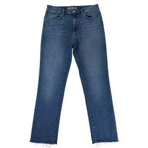 Joes Jeans The Scout Slim Boyfriend Straight Leg Jeans Raw Hem Blue Womens 28